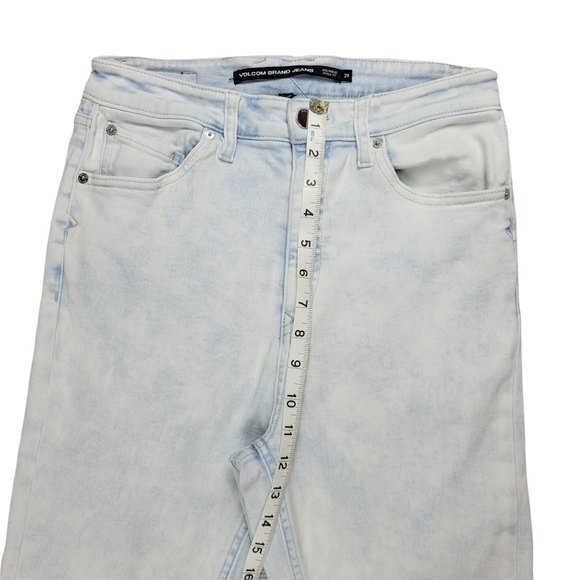 Volcom Girlfriend Ankle Fit High-Rise Jeans, Bleached, 29, Good Used Condition - Picture 8 of 14